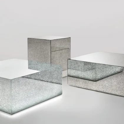 Tavolino Crack in cristallo con luce dimmerabile di Glas Italia