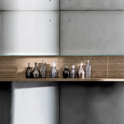 Mensole Nest Wall in legno con copertura in vetro di Sovet