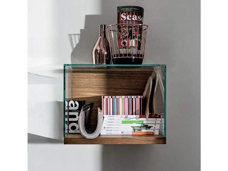 Mensole Nest Wall in legno con copertura in vetro di Sovet