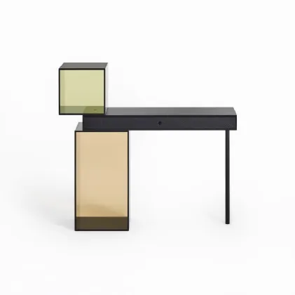 Scrittoio Ratio in vetro e legno di Glas Italia