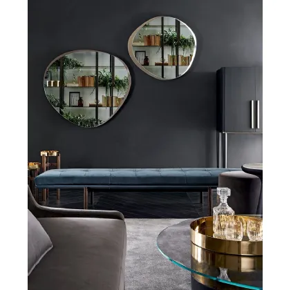 Specchio Zeiss Mirror con cornice in legno laccato di Gallotti&Radice