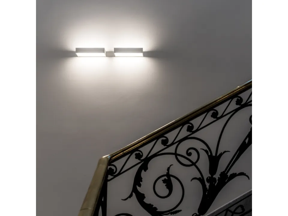 Lampada da parete in metallo e vetro Duet di Davide Groppi
