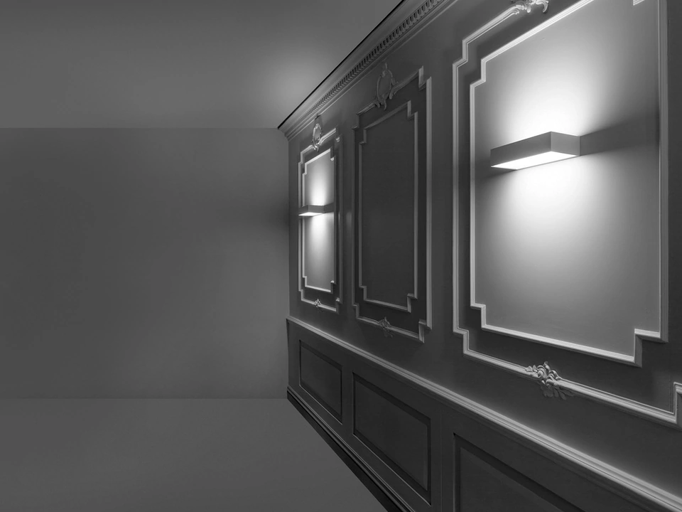 Lampada da parete in metallo e vetro Duet di Davide Groppi