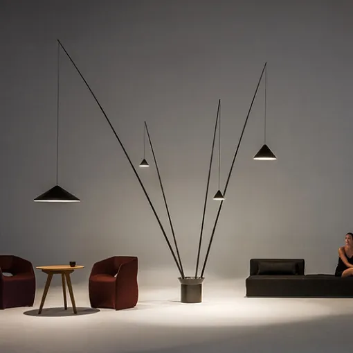 Lampada da terra con angolo della canna regolabile North di Vibia