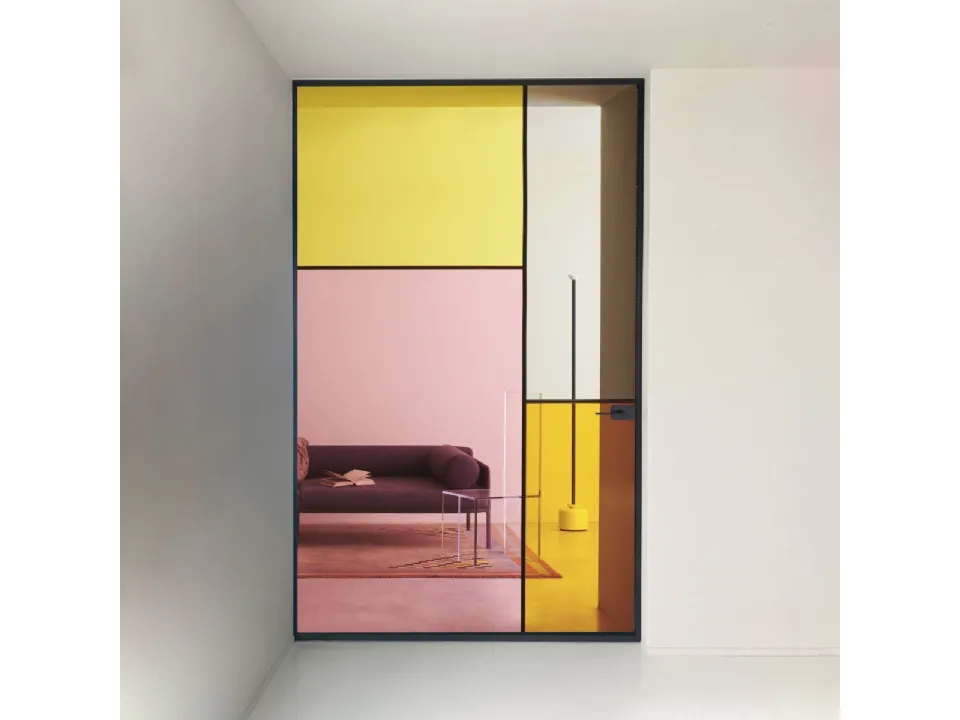Porta per interni Sherazade Pivot Plain Patchwork di Glas Italia