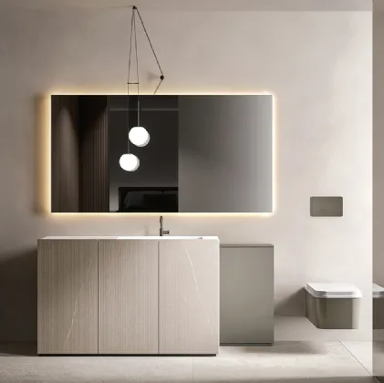 Mobile da Bagno a terra Hexis 2334 in nobilitato Rigato Bretagna di Edoné