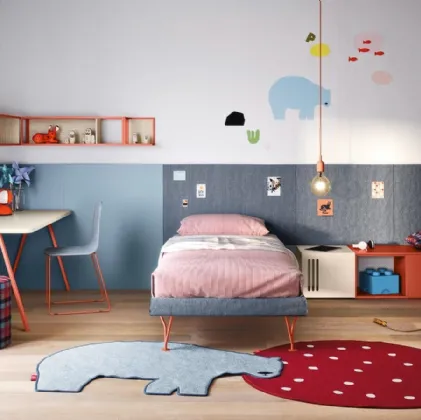 Cameretta componibilecon armadio a muro e scrittoio Kids space 01 di Nidi
