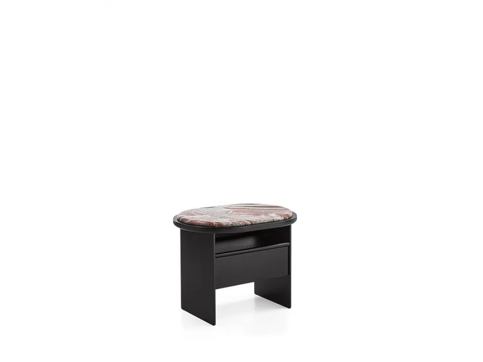 Comodino in legno con top in marmo Sensei Night di Gallotti&Radice