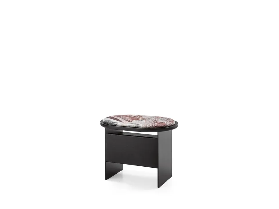 Comodino in legno con top in marmo Sensei Night di Gallotti&Radice