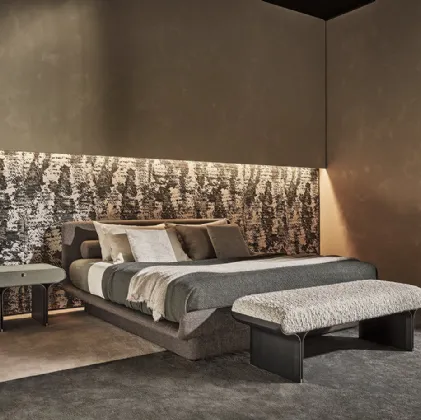 Comodino di design in frassino con top in pelle Stami Night di Gallotti&Radice