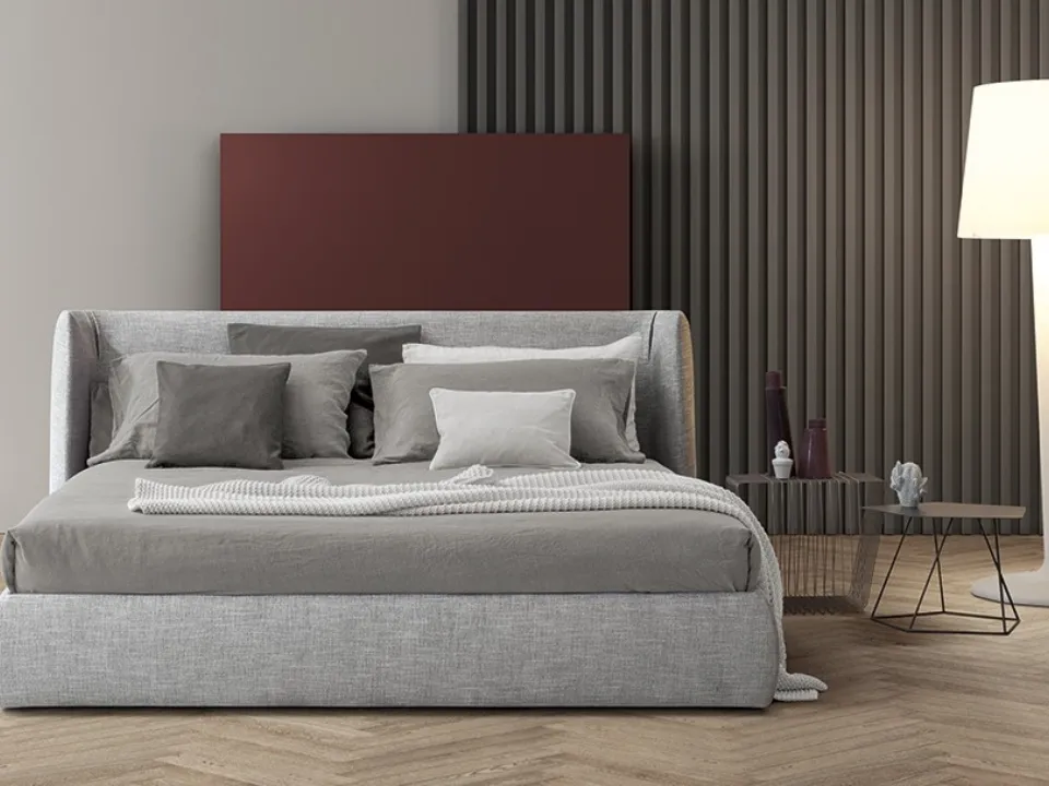 Letto con testiera e box contenitore Basket di Bonaldo