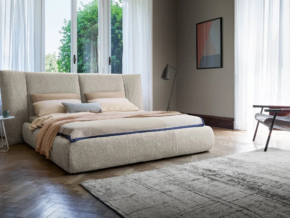 Letto con testiera e box contenitore Youniverse di Bonaldo