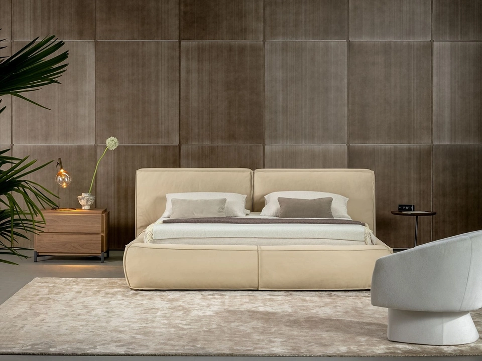 Letto Fluff in pelle di Bonaldo