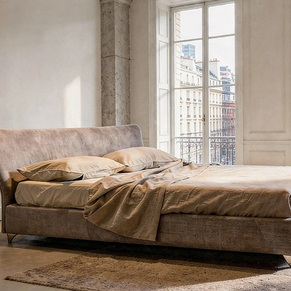 Letto Maya Plus in tessuto imbottito di Alivar