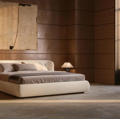 Letto imbottito Nobu di Lema