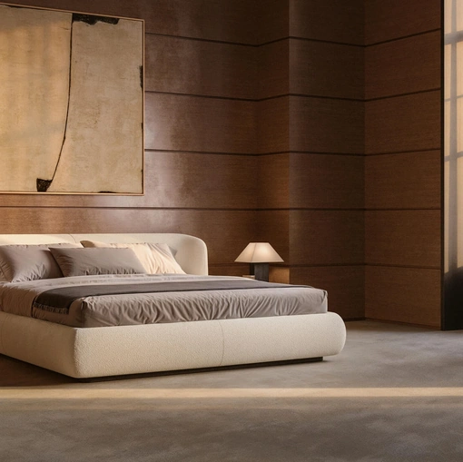 Letto imbottito Nobu di Lema