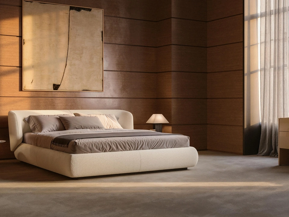 Letto imbottito Nobu di Lema