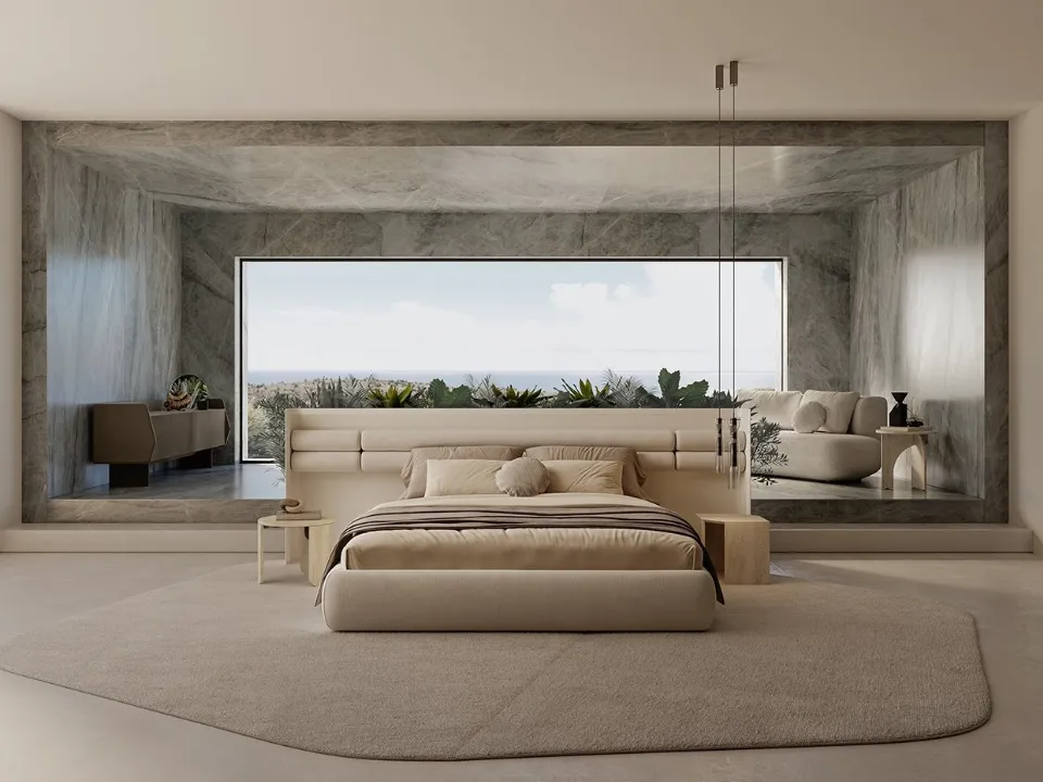 Letto in legno e pelle Sunrise di Gallotti&Radice