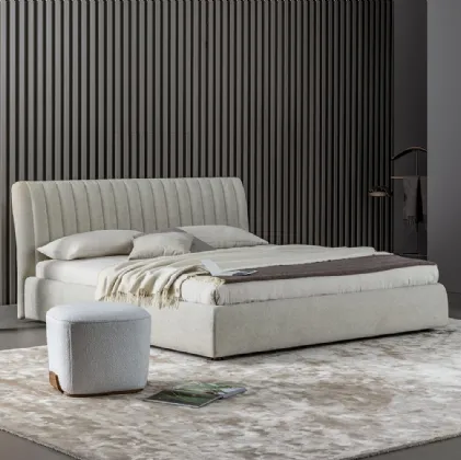 Letto in tessuto imbottito con box contenitore Tonight di Bonaldo