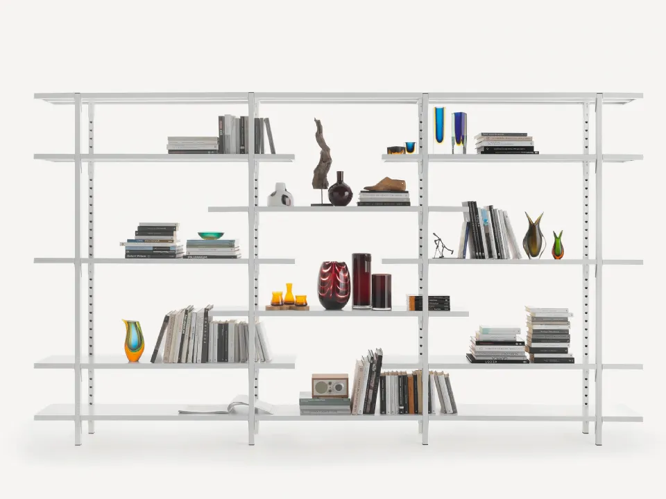 Libreria divisoria Uno Living White in metallo di Fantin