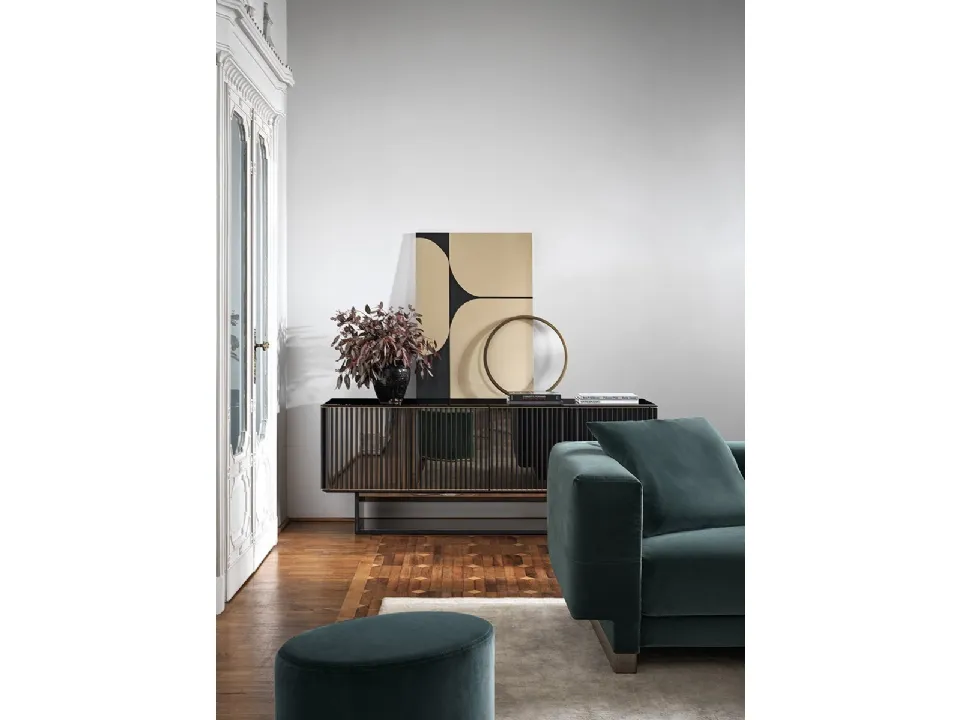 Madia 5th Avenue Crédence in legno rivestita in acciaio di Gallotti&Radice