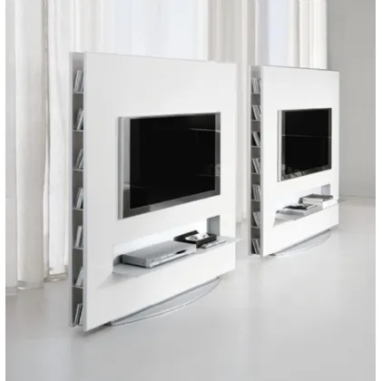 Mobile Porta Tv in MDF laccato bianco con base in alluminio HF di Alivar
