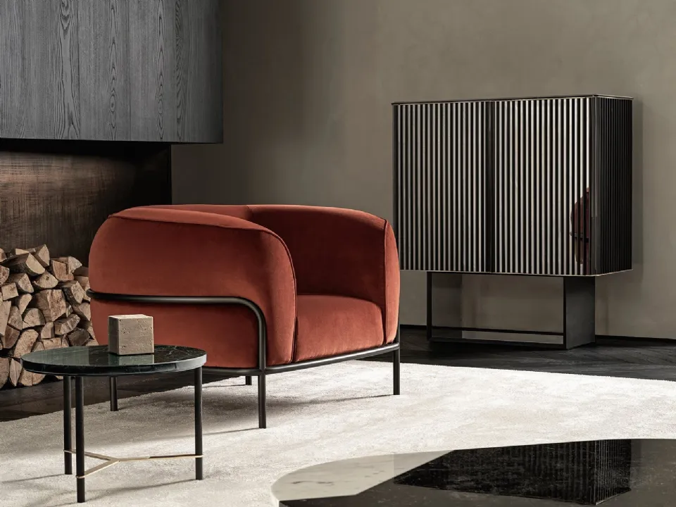 Poltrona Sophie in velluto imbottito di Gallotti&Radice
