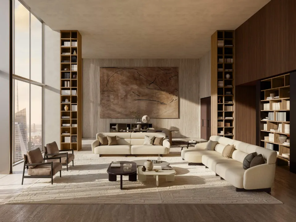 Divano lineare o con penisola Ares di Lema