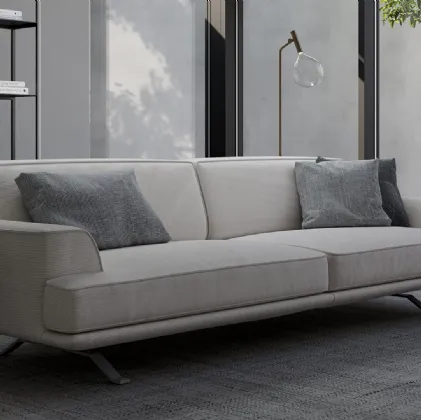 Divano lineare in tessuto Slab plus di Bonaldo