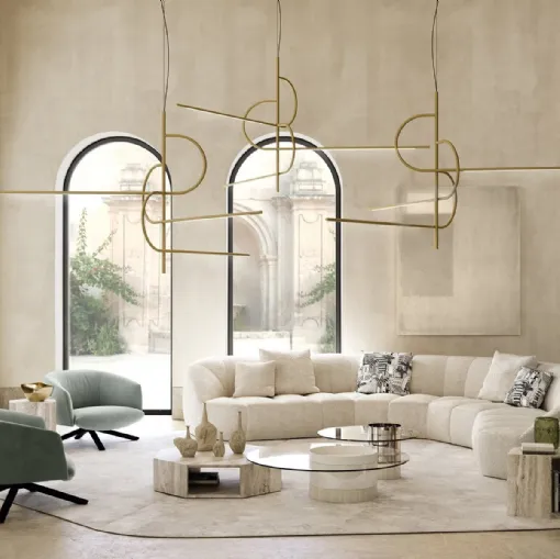 Divano modulare in tessuto imbottito Cloud Infinity di Gallotti&Radice