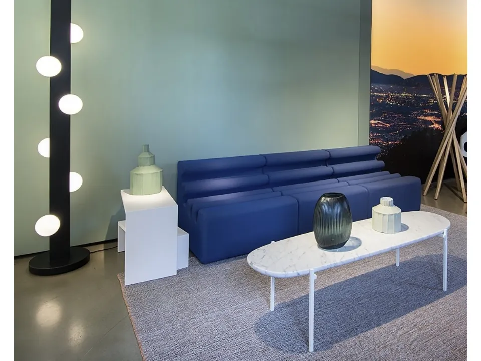 Divano di design in tessuto con superficie a onde Karelia di Zanotta