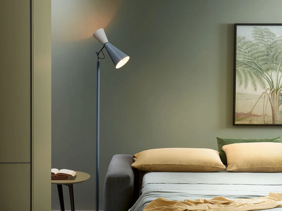 Divano Letto Yaki in tessuto imbottito di Lema