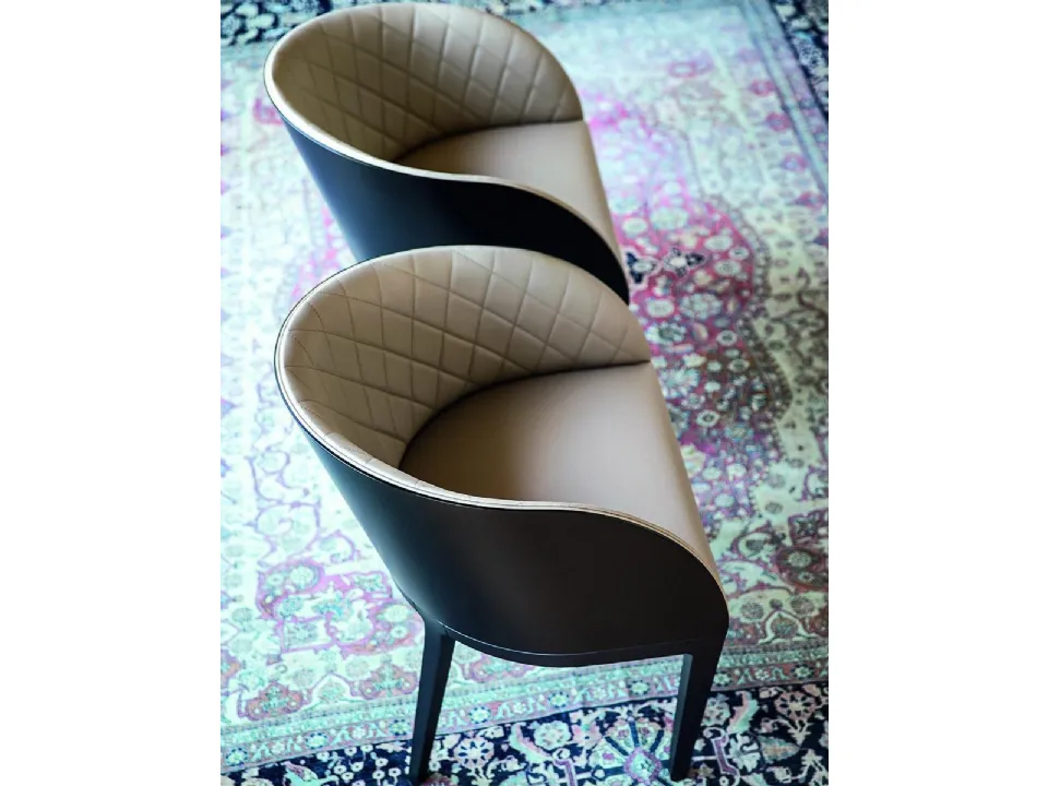 Sedia Hug 1647 in pelle di Bross Italia
