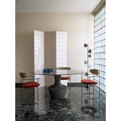 Sedia Keel in tessuto con struttura in tondino metallico di Potocco