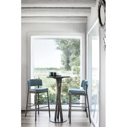 Sgabello Marlen LE Stool in tessuto imbottito e legno di TrabA'