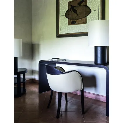 Sedia Roulette 1493 in pelle e legno di Bross Italia
