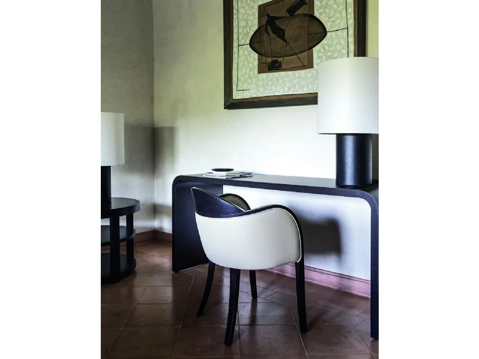 Sedia Roulette 1493 in pelle e legno di Bross Italia