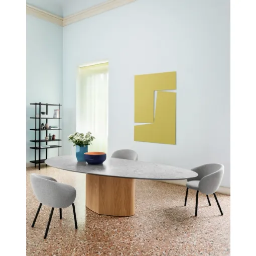 Tavolo Monoplauto con top in Marmo di Miniforms