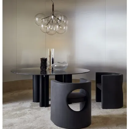 Tavolo Simpòdio W in marmo con base in massello di frassino di Gallotti&Radice