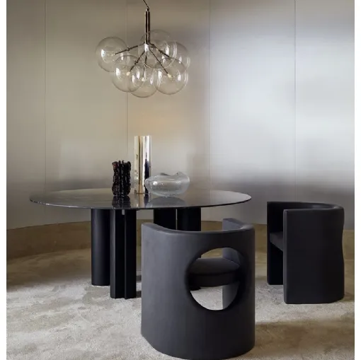 Tavolo Simpòdio W in marmo con base in massello di frassino di Gallotti&Radice