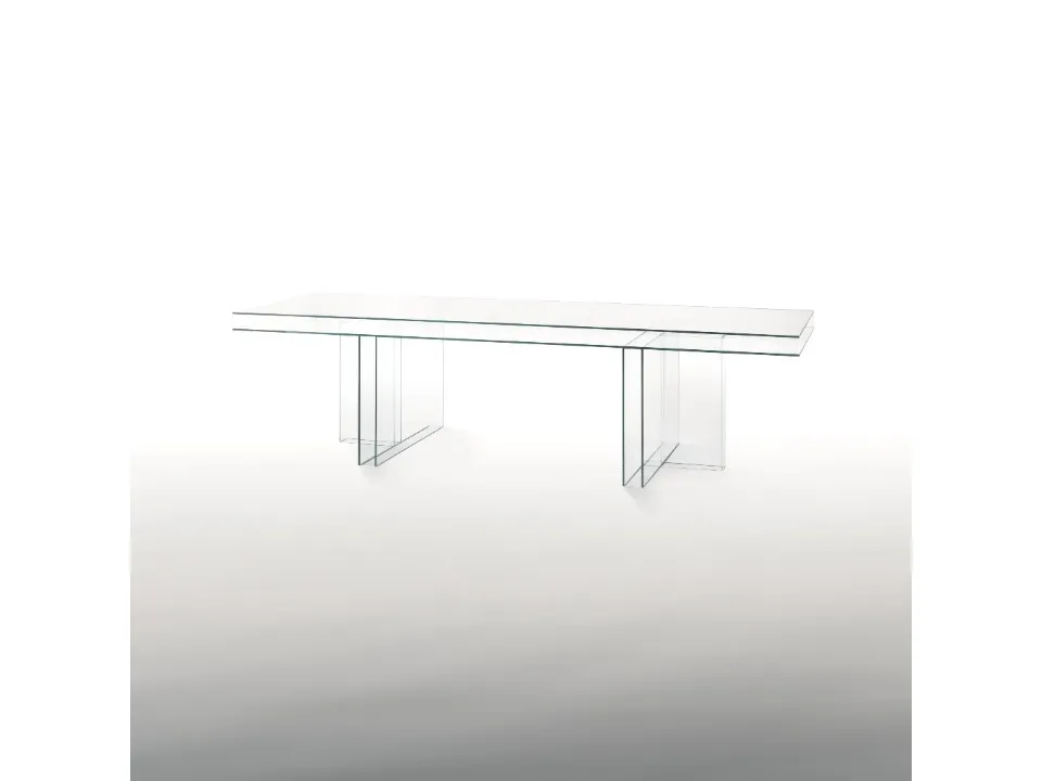 Tavolo Verglas in cristallo trasparente extralight di Glas Italia