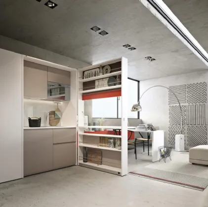 Cucina Moderna Kitchen Box Ambiente 10 minicucina trasformabile e integrabile nei programmi Living & Young System di Clei