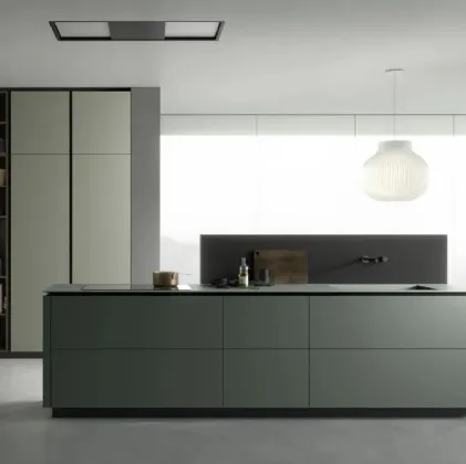 Cucina moderna M2 Goccia in Fenix Verde e Nero di Meson's Cucine