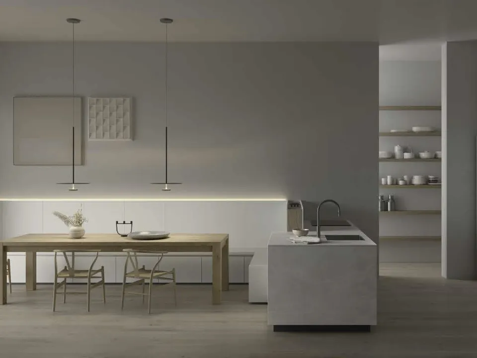 Cucina su misura M2 Linea in laminato Omnia Kandia Bianco di Meson's Cucine