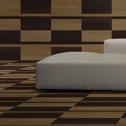 Parquet Mattonelle Segmenti in essenza rovere europeo e wengè di Giacobazzi