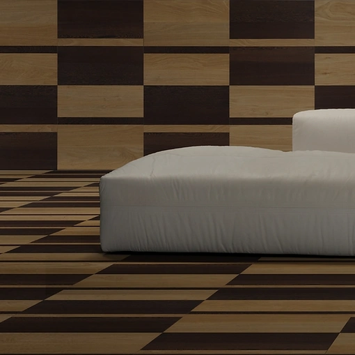 Parquet Mattonelle Segmenti in essenza rovere europeo e wengè di Giacobazzi